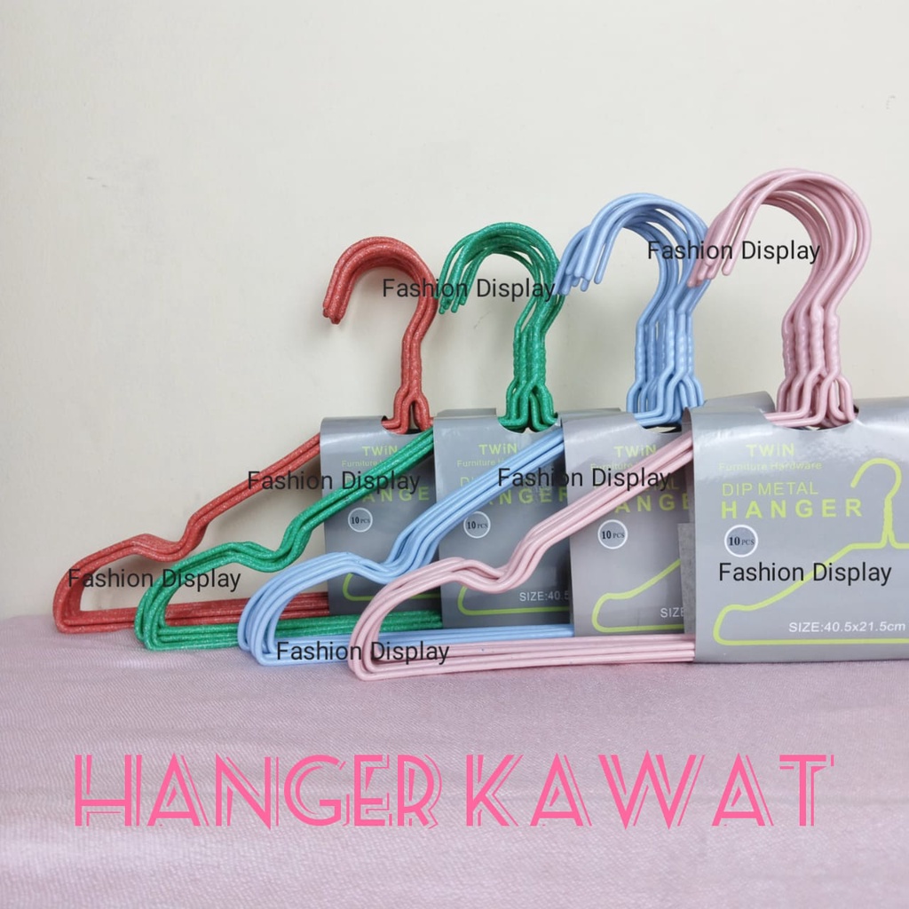 Hanger Kawat Coating Hanger Besi Gantungan Baju Premium Tebal Display Pakaian - PAK C