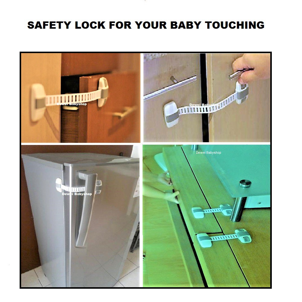 Kunci Pengaman Laci Lemari Anak Bayi (Baby Safety Lock / Alat Pengunci Pintu Rak Cabinet / Peti Es / Kulkas)