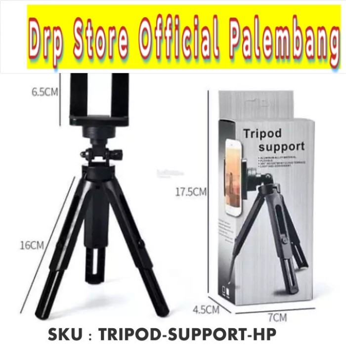 Tripod Support Mini Phone Extendable + Holder U - Holder HP Handphone