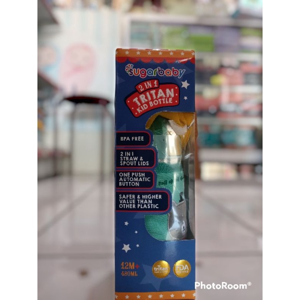 Bottle Sugar Baby Tritan Kid 2 in 1 480ml