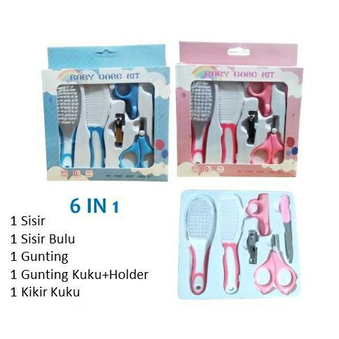 Baby Care Manicure Kit Set Perlengkapan Perawatan Gunting Kuku Sisir Bayi 6 in 1