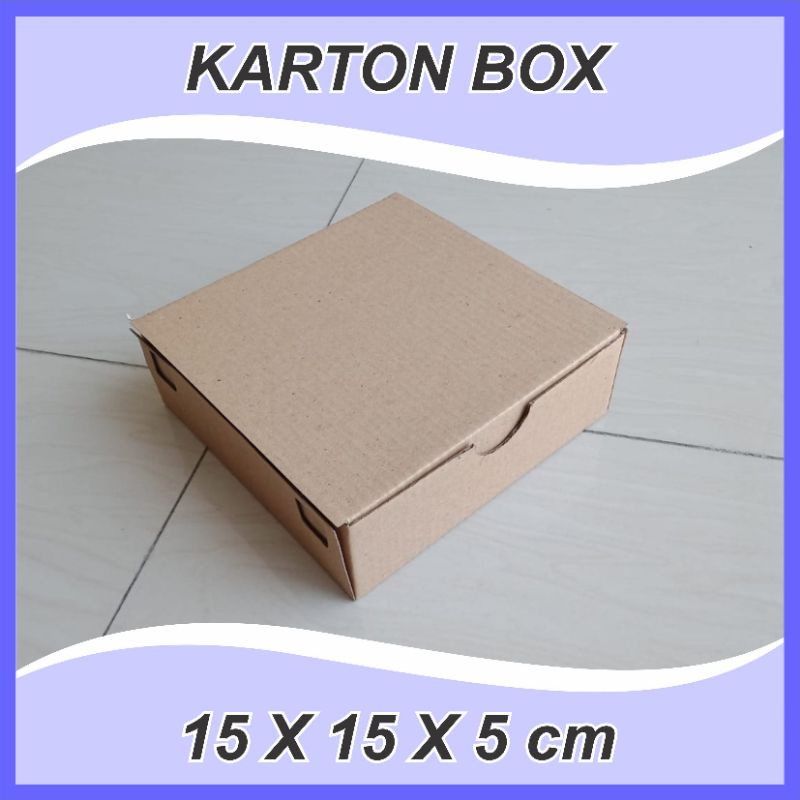 (10 pcs) Karton Box Polos uk 15x15x5 cm Polos EF Kardus Packing Murah | Box die cut box pizza Box hampers kotak box aksesoris