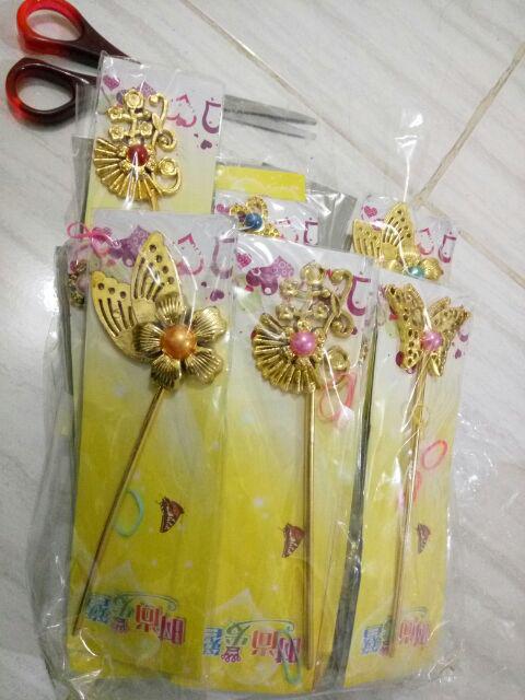 Tusuk Konde Mini Plastik Warna Metal