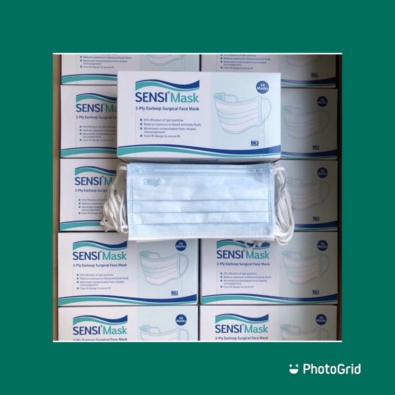 Sensi Masker Earloop Isi 50Pcs Original 3Ply