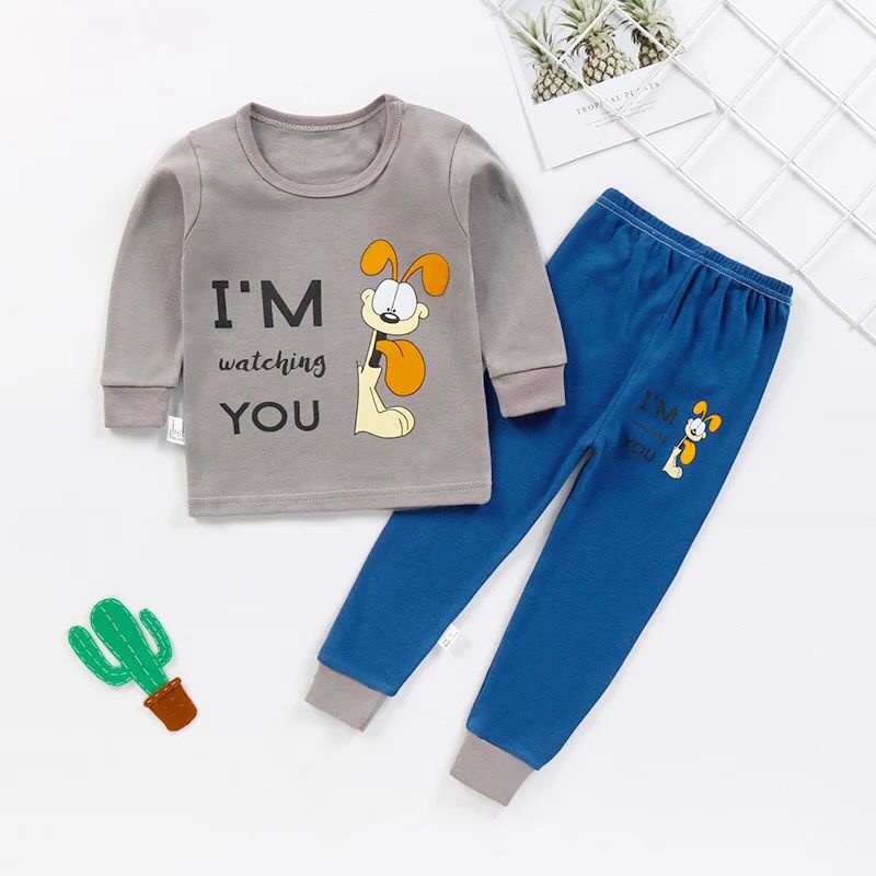 Baju Tidur Piyama Anak Premium Set DOGGY Bahan Katun Piyama Anak Gambar Lucu Baju Tidur Anak Bahan Katun DOGGY