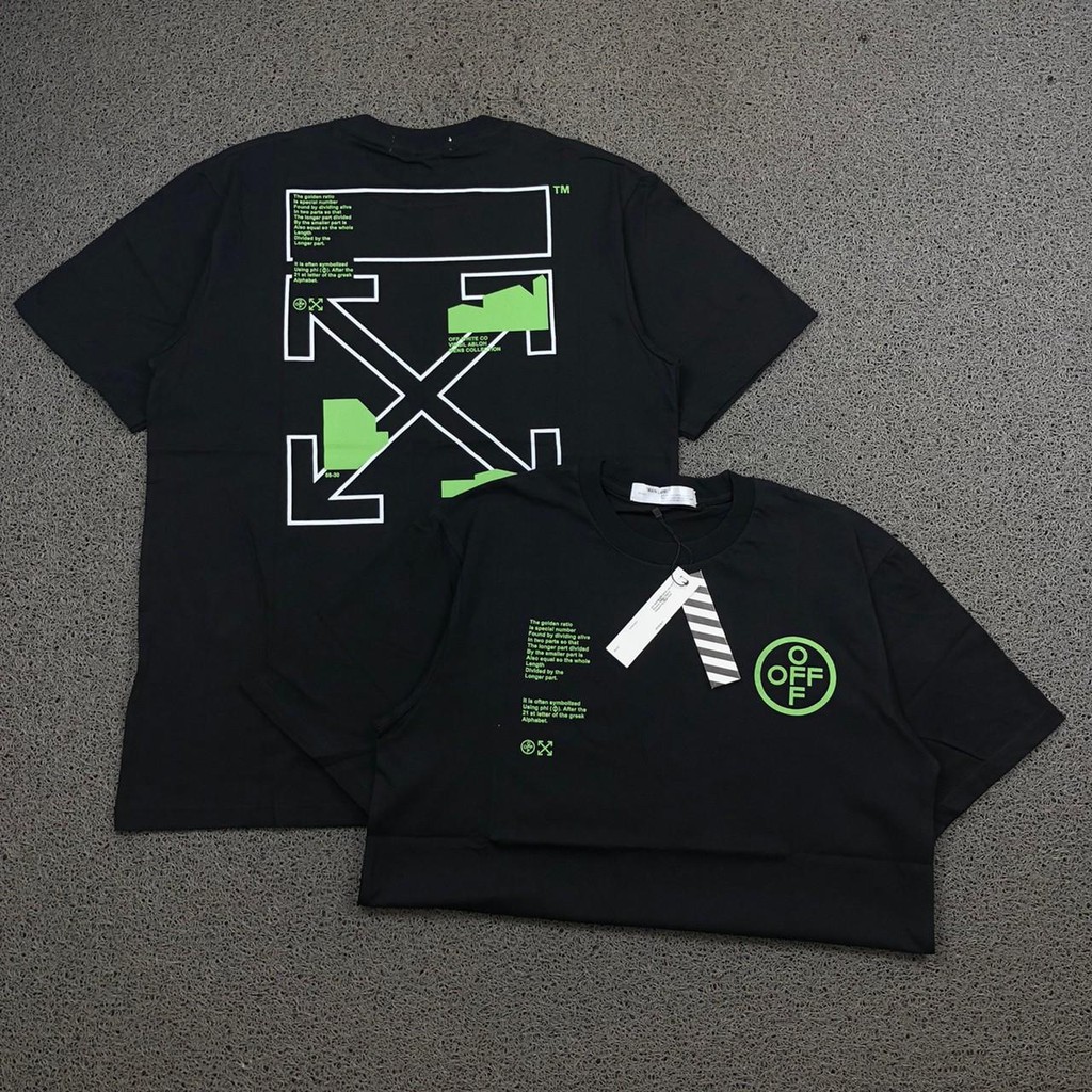 KAOS T SHIRT TEE OFF WHITE GOLDEN RATIO ARCH SHAPE HITAM PREMIUM HIGH PREMIUM BESTSELLER