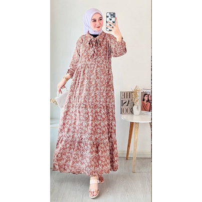 Gamis susun rufle // gamis flower shella // gamis kekinian
