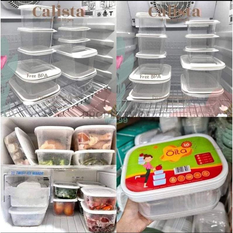 Calista Wadah Makanan Sealware- Oita set Isi 10 pcs / Food Container / Tempat Penyimpanan Makanan