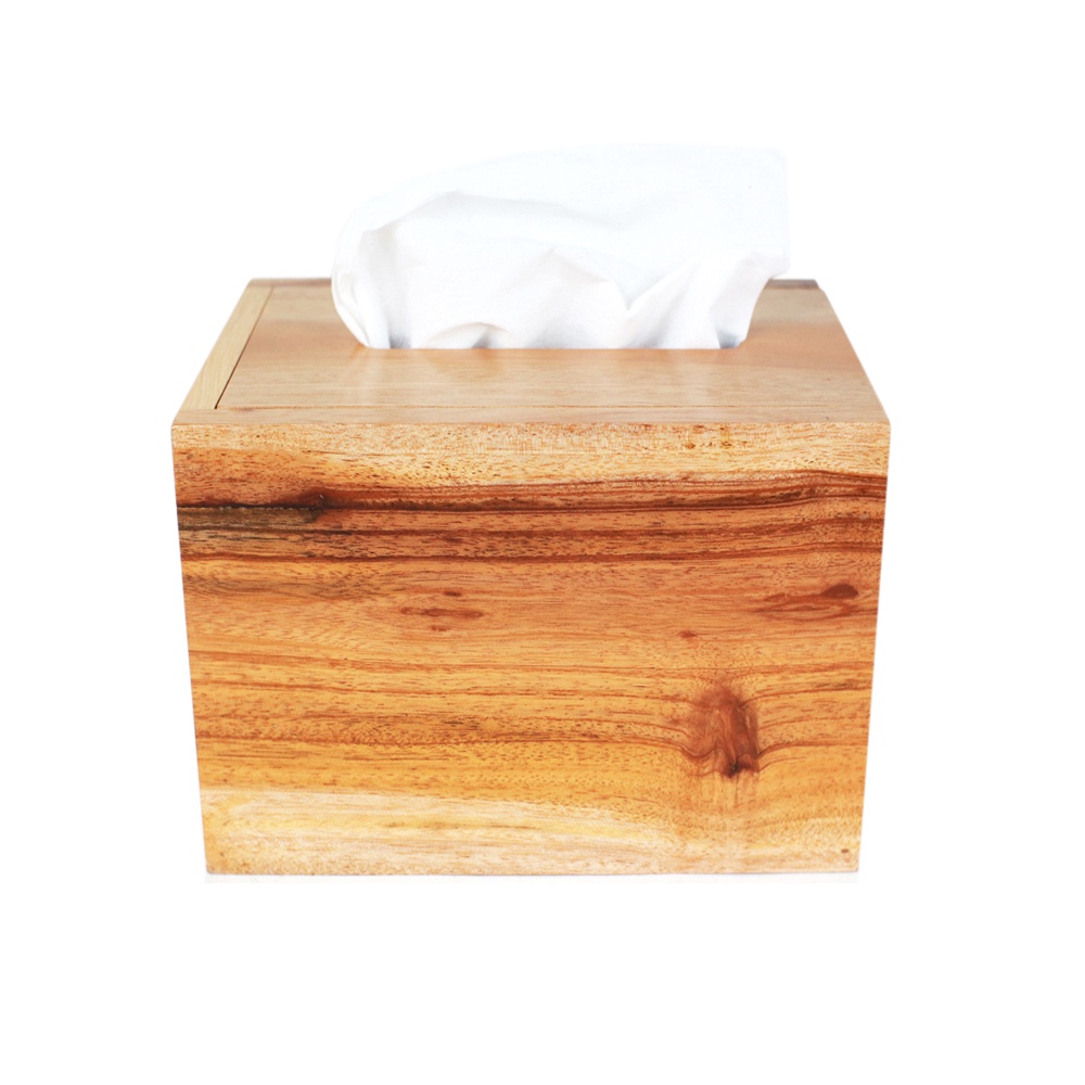 FM - Tempat Tisu Kayu Kotak Kecil Size 13 x 12 x 9 cm Minimalis