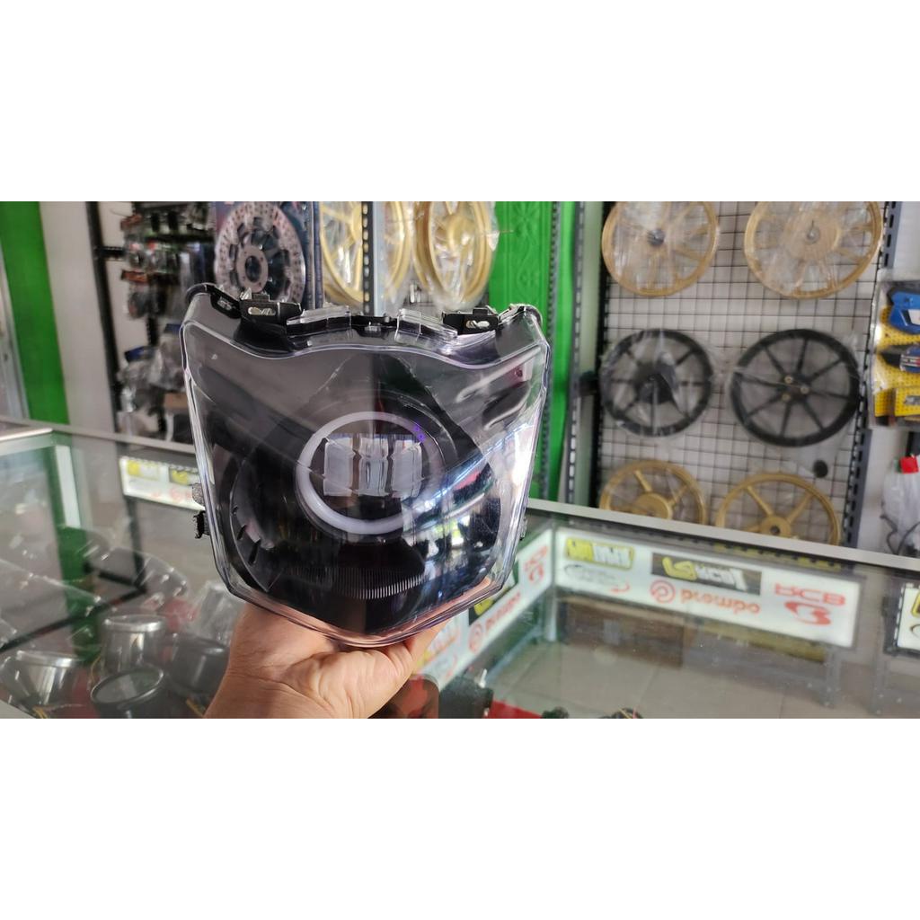 Daymaker Beat Lama Headlemp Beat Karbu Lampu depan custom DAYMAKER bulat 3 lensa