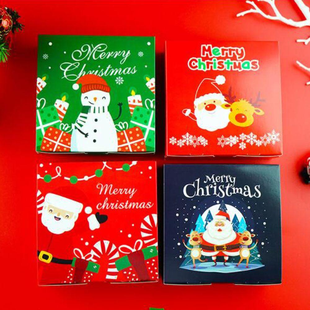 Top1/3/5pcs Gift Box Natal Kado Untuk Teman Cookie Box Rusa Merry Christmas