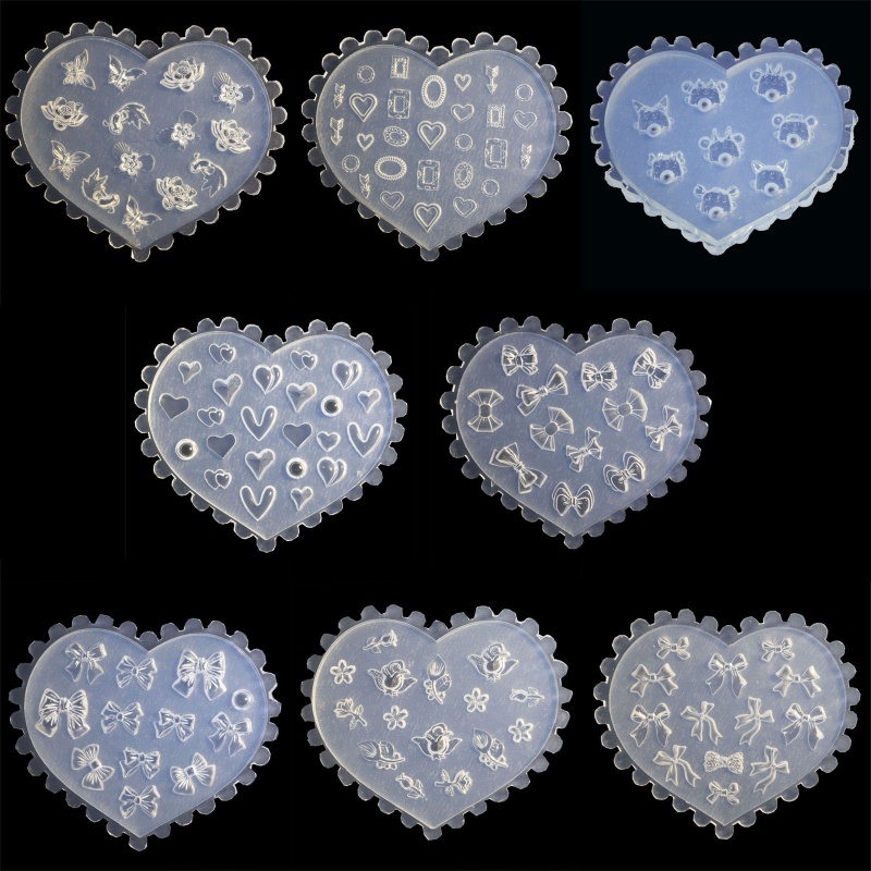Siy Cetakan Resin Bentuk Bunga 3D Bahan Silikon Untuk Dekorasi Nail Art
