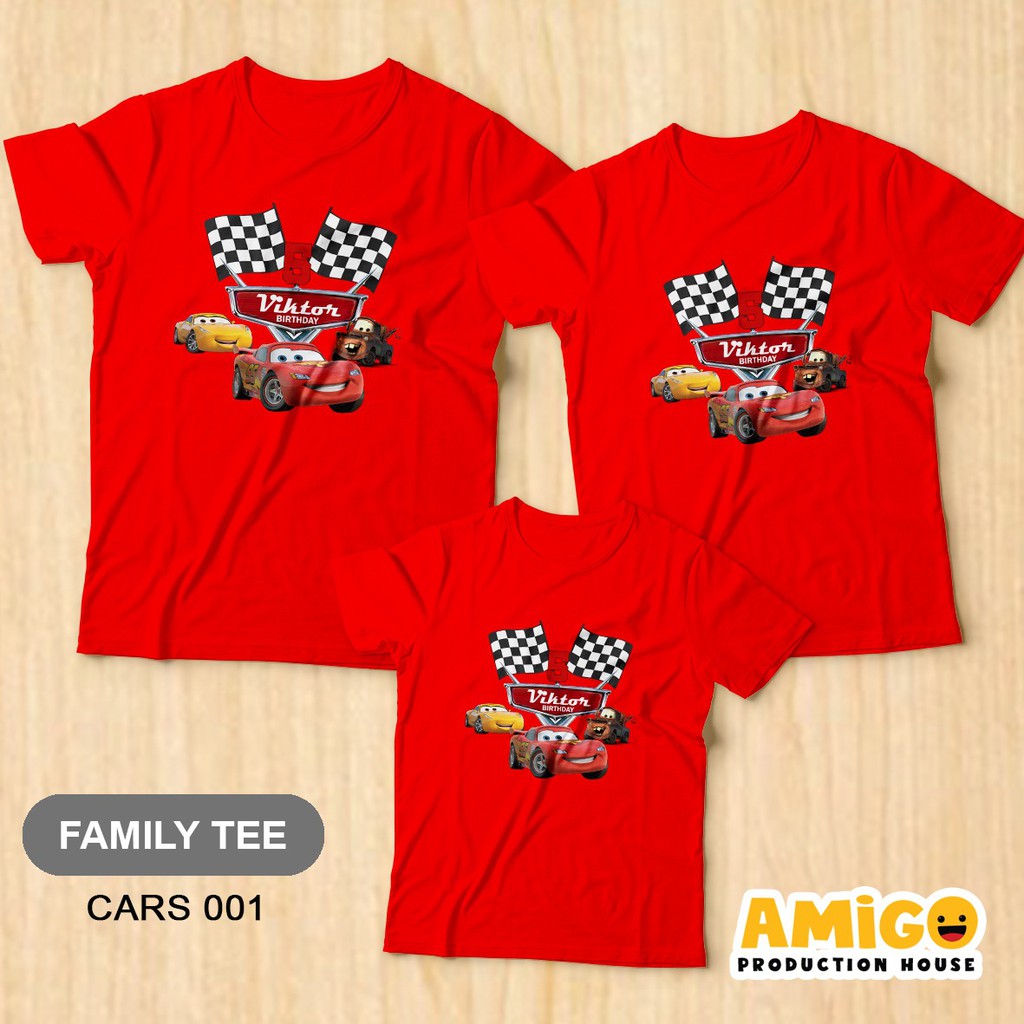 BAJU KAOS COUPLE FAMILY CARS BIRTHDAY KAOS ULANG TAHUN ANAK COUPLE KELUARGA SOUVENIR BIRTHDAY