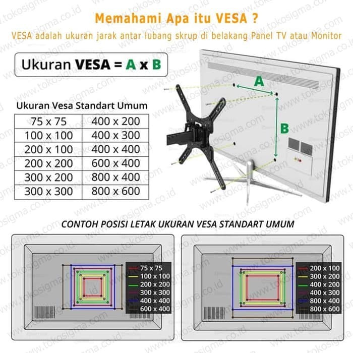 WALL BRACKET FULL MOTION X100 MONITOR PC TV LED 17 19 21 22 24 27 inch