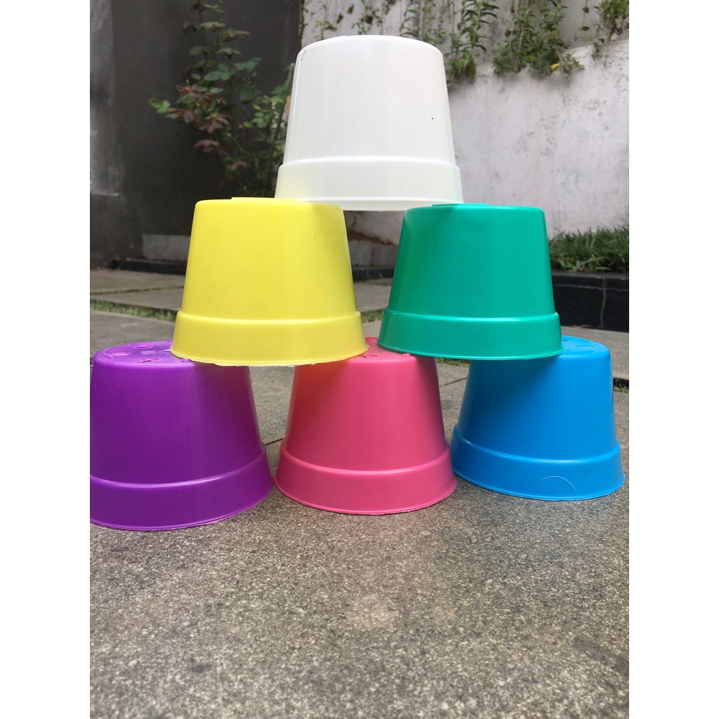 Pot Tanaman uk 10 warna warni