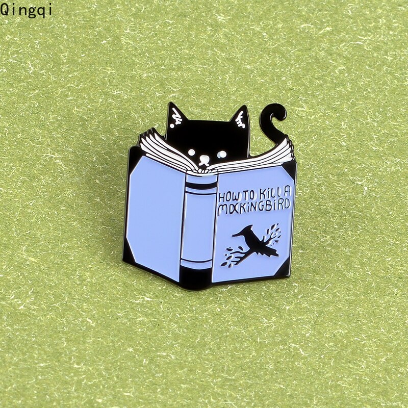 Bros Pin Enamel Desain Kartun Hewan Kucing Hitam Untuk Anak