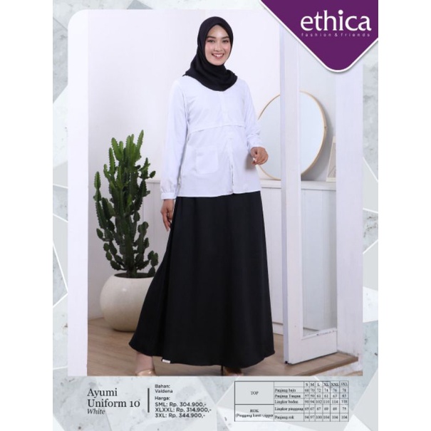 SETELAN ROK HITAM PUTIH UNIFORM 10  || PUTIH PUTIH UNIFORM 09 || By ETHicA