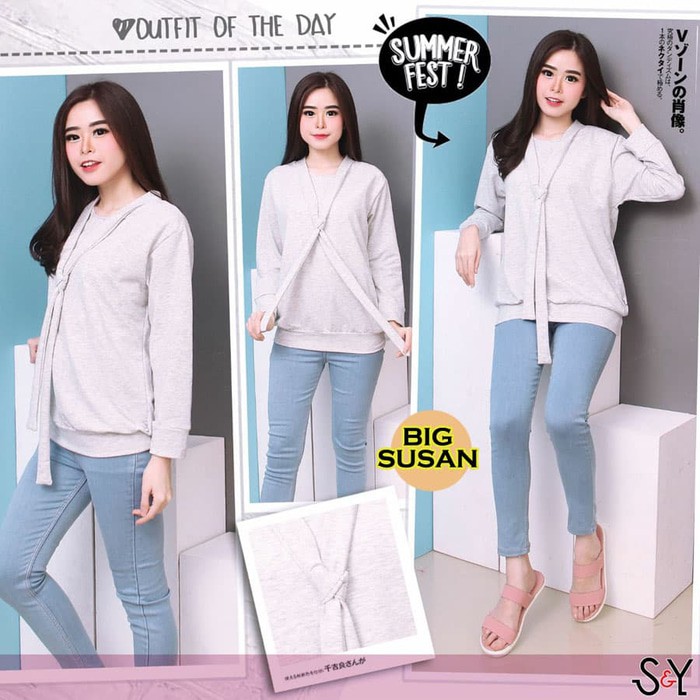 discon Big Susan Bigsize Blouse Baju Atasan Wanita Jumbo Big Size kuliah,kerja,kantor,pesta