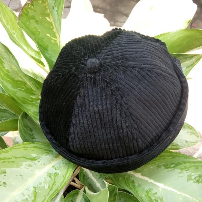 Mikihat Peci Miki hat Hitam polos corduroy serat besar