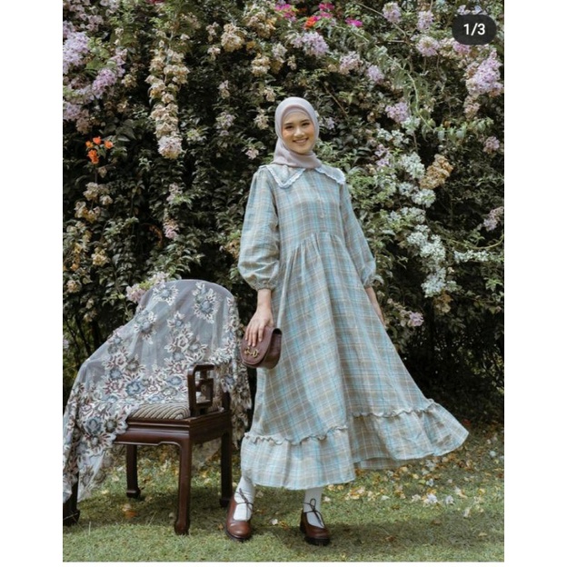 SABINE DRESS PLAID OLIVE by haideeorlin