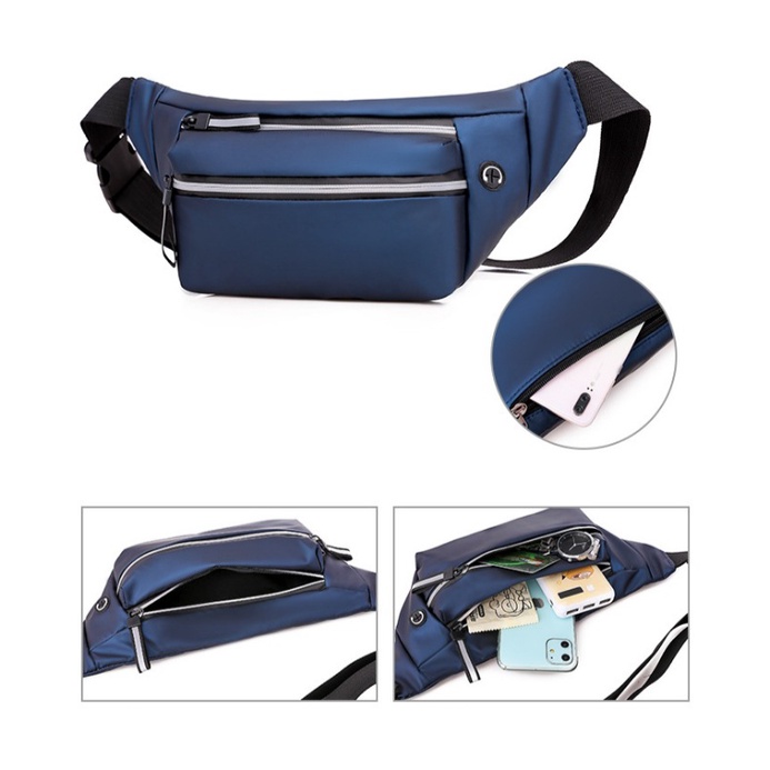 ( Mia ) Tas Selempang Pinggang Import Bahan Waterproof Waistbag Pria Wanita, Tas Pinggang Waistbag Import Unisex,  Tas Wanita Import Pinggang Selempang TP004