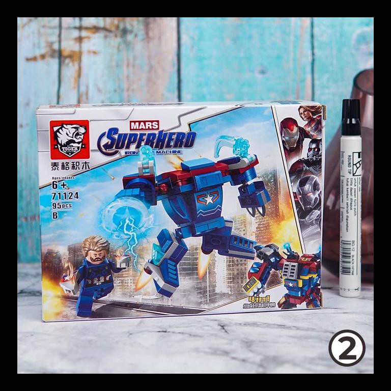 Lego Brick Large Mainan Anak Super Hero Avenger 71124 90+Pcs