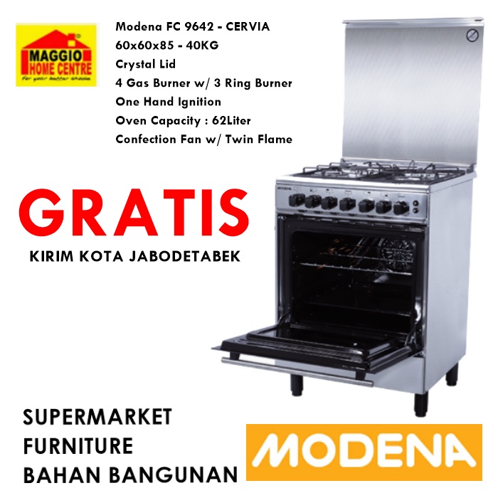 KOMPOR GAS MODENA OVEN MODENA - FREESTANDING COOKER MODENA - FC 9642