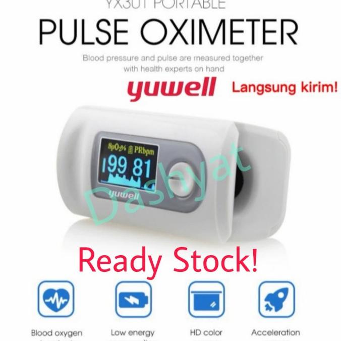 Yuwell Yx301 Oxymeter Cek Kadar Oksigen Darah Fingertip Pulse Oximeter Termurah