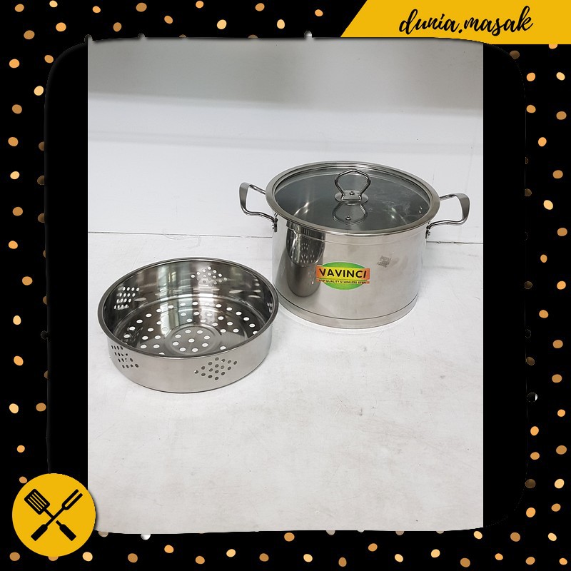 Panci Kukus Steamer Stock Pot Vavinci 26 Cm Unik Murah Berkualitas