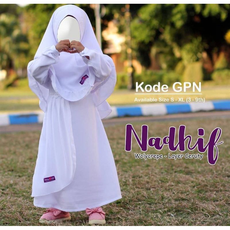 [Ankho_Shop] Shafiya Kids Gamis Anak Putih Nadhif GPN