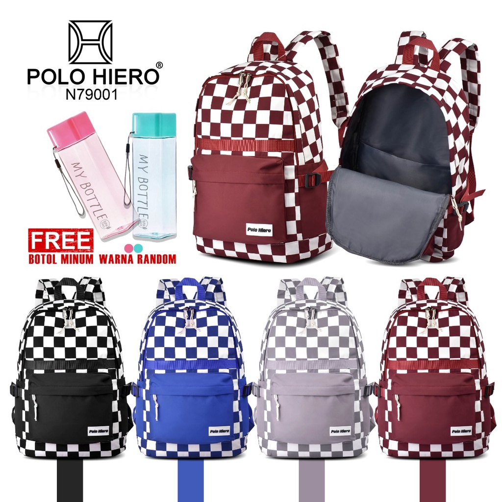 (RF) Tas Ransel Sekolah Polo Hiero N79001 Tas Travelling Wanita