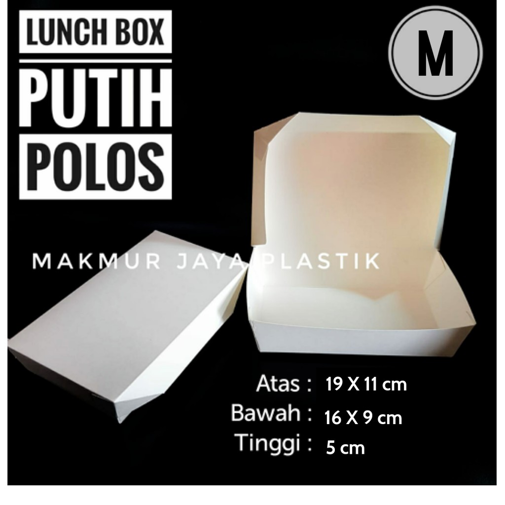 [ DUS M PUTIH ] PAPER LUNCH BOX KOTAK MAKAN UKURAN M FOOD GRADE