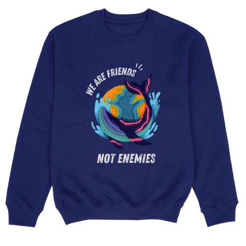 Sweater Whale / Sweatshirt - Crewneck Wanita Navy