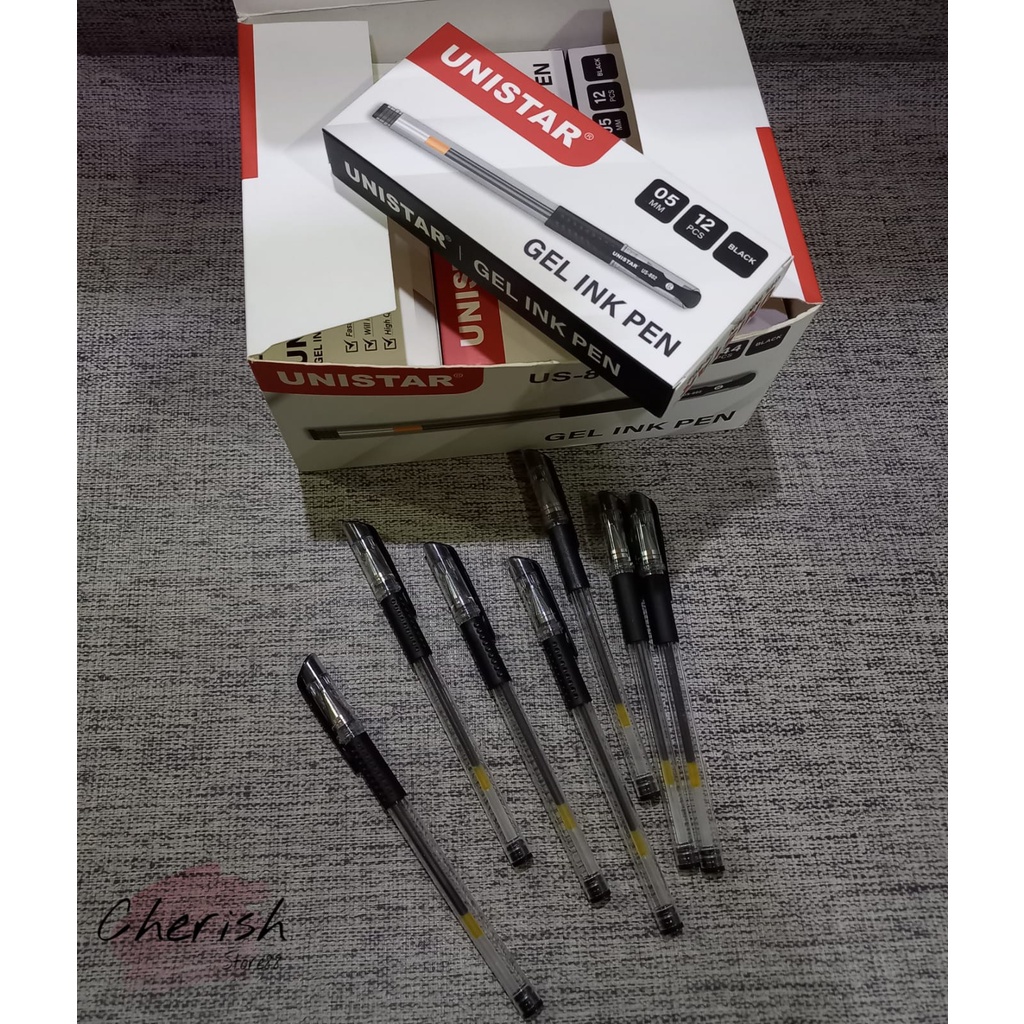 Pulpen Gel Pulpen Unistar Bolpen Warna Hitam lnk Pulpen Kualitas