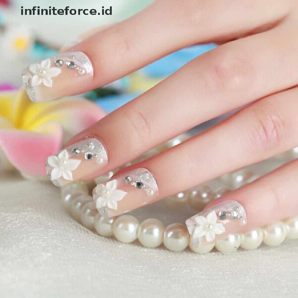 Infiniteforce.id 24Pcs / Set Kuku Palsu Akrilik Full Cover Untuk Nail Art Diy