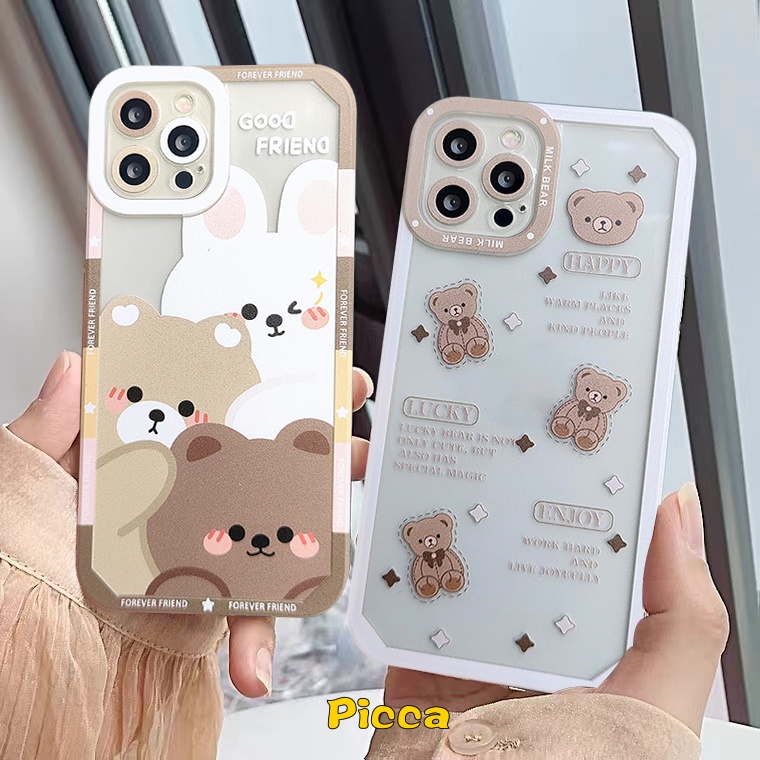 Soft Case TPU Motif Kartun Hewan Kelinci Beruang Untuk Infinix Hot 9 10 11s Play 6 5 11 Play