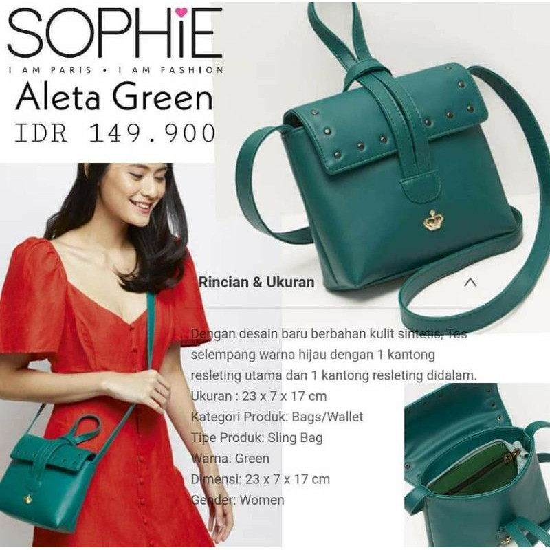 TAS ALETA GREEN SOPHIE PARIS PROMO LOGO MAHKOTA