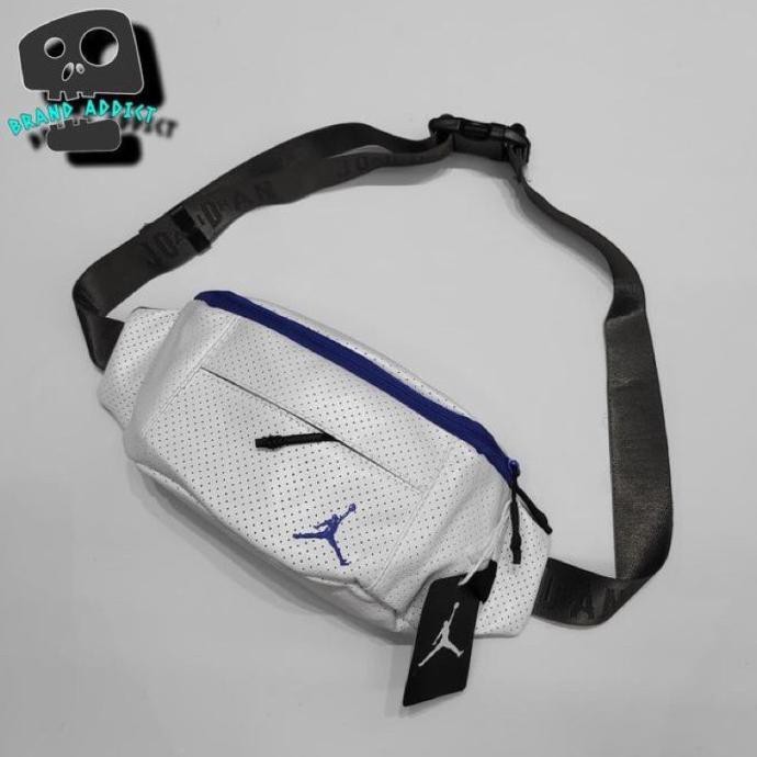 Terlaris Tas Pria Waistbag Air Jordan New Model Premium Pu Mirror - Hitam Hemat