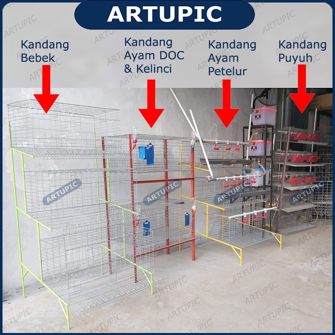 Kandang Ayam 4 Pintu Baterai Petelur Galvanis Kawat Layer Artupic