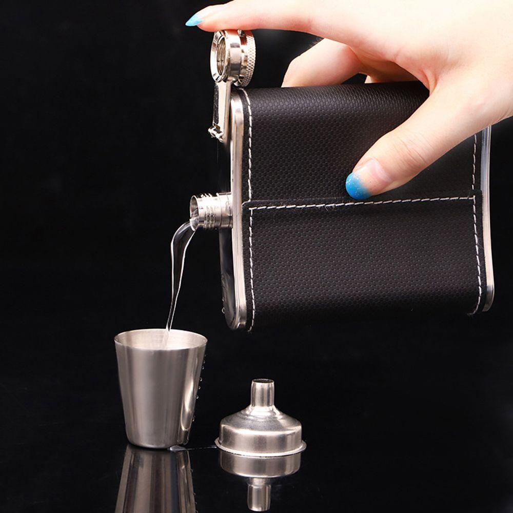 Rebuy Hip Flask Travel Mini Portable Rusia Stainless Steel Alkohol Botol Perlengkapan Minum