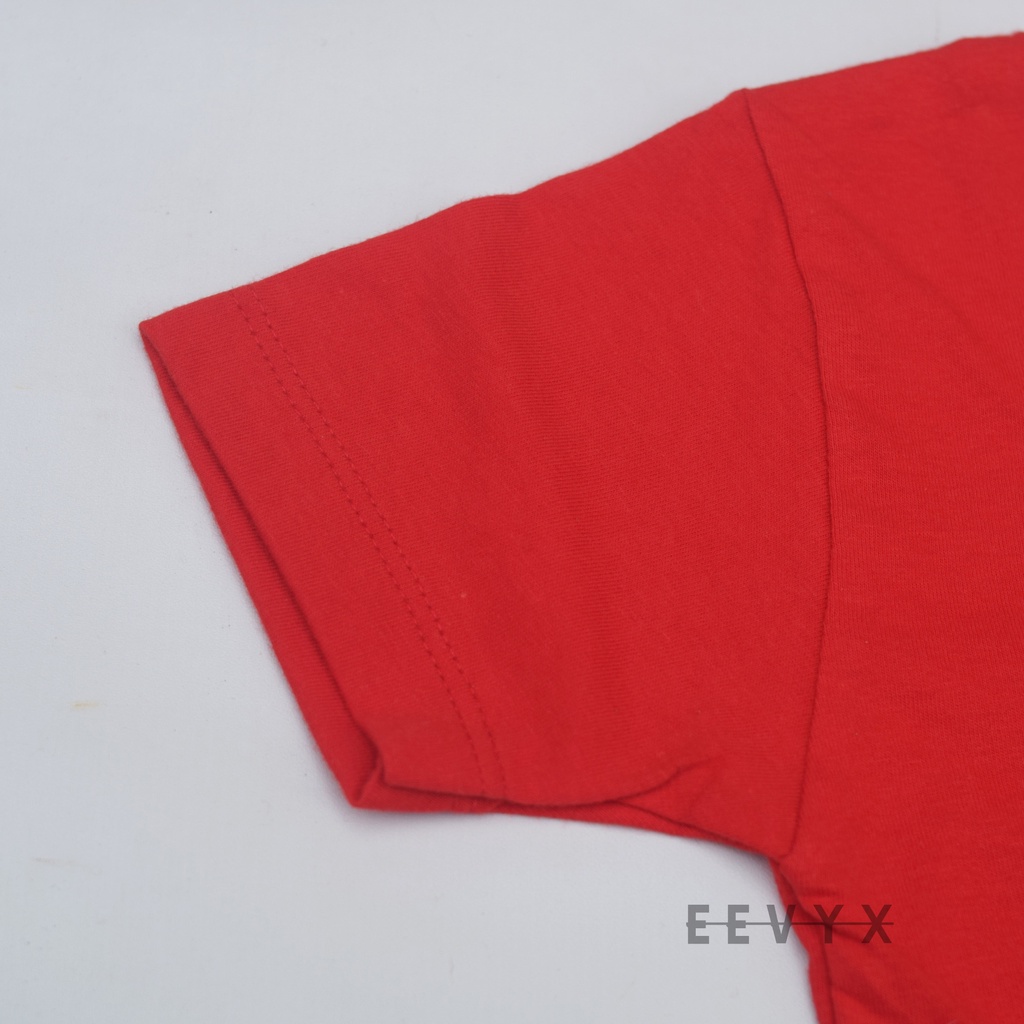 Kizzu Baju Kaos Distro Anak Laki Laki Umur 1-12 Tahun Bahan Cotton - Plaket Merah - Eevyx Store