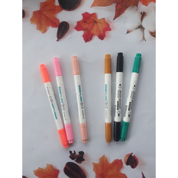 

Paket Bundling 3 Warna SIMBALION Brush Marker Permanent Spidol Permanen Chisel & Brush