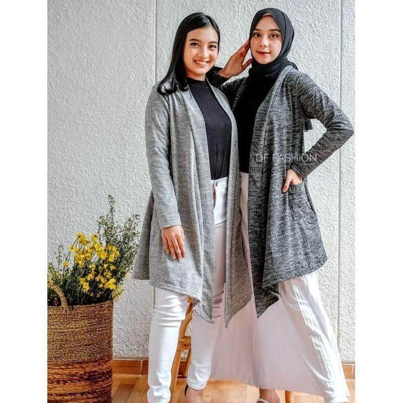 Cardigan Tunik Kantong/Outer Panjang Depan