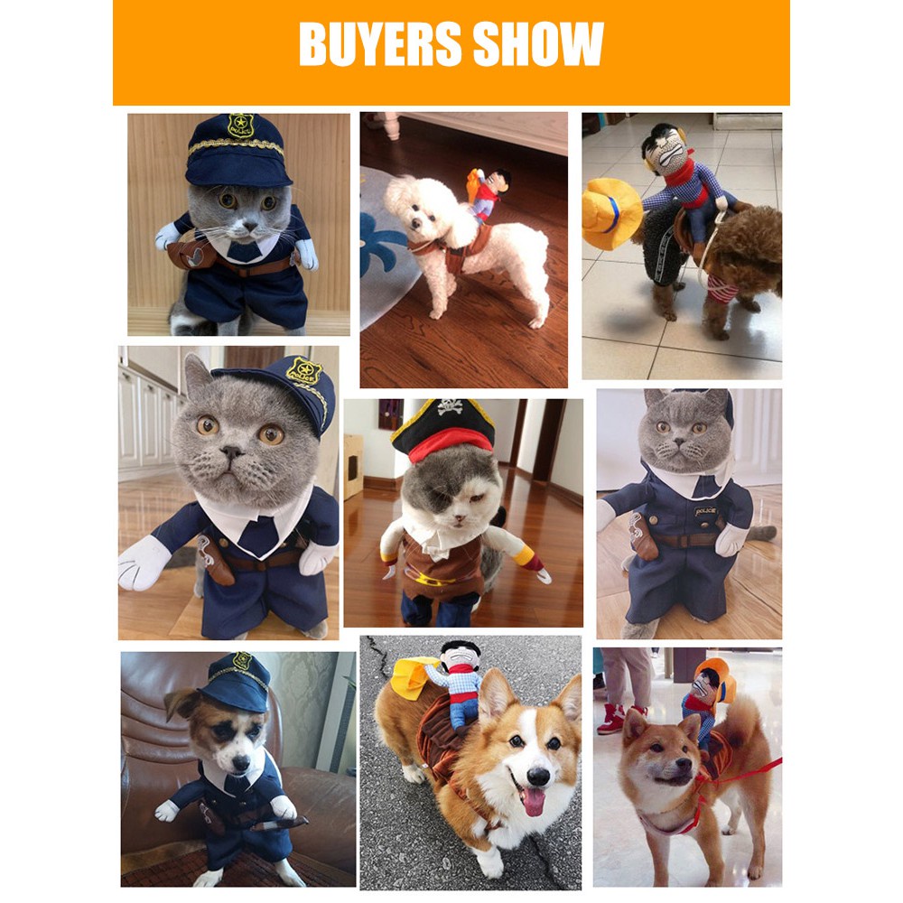 Kostum Anjing Model Cowboy Rider Dengan Boneka Dan Topi Untuk Halloween