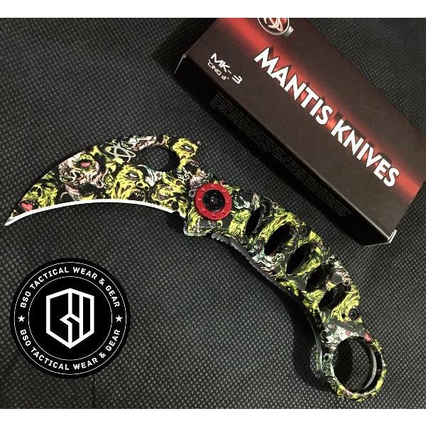 OLAHRAGA HIKING & CAMPING MANTIS KARAMBIT SURVIVAL KNIFE STAINLESS STEEL TACTICAL EDC GEAR