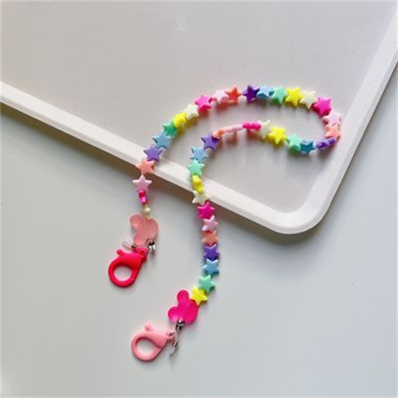 (Zomi) Kalung Rantai Kacamata / Earphone Bahan Akrilik Warna Permen