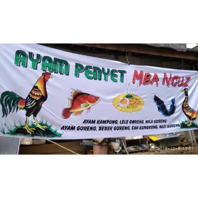 

Spanduk Lukis pecel lele,nasi goreng dll....