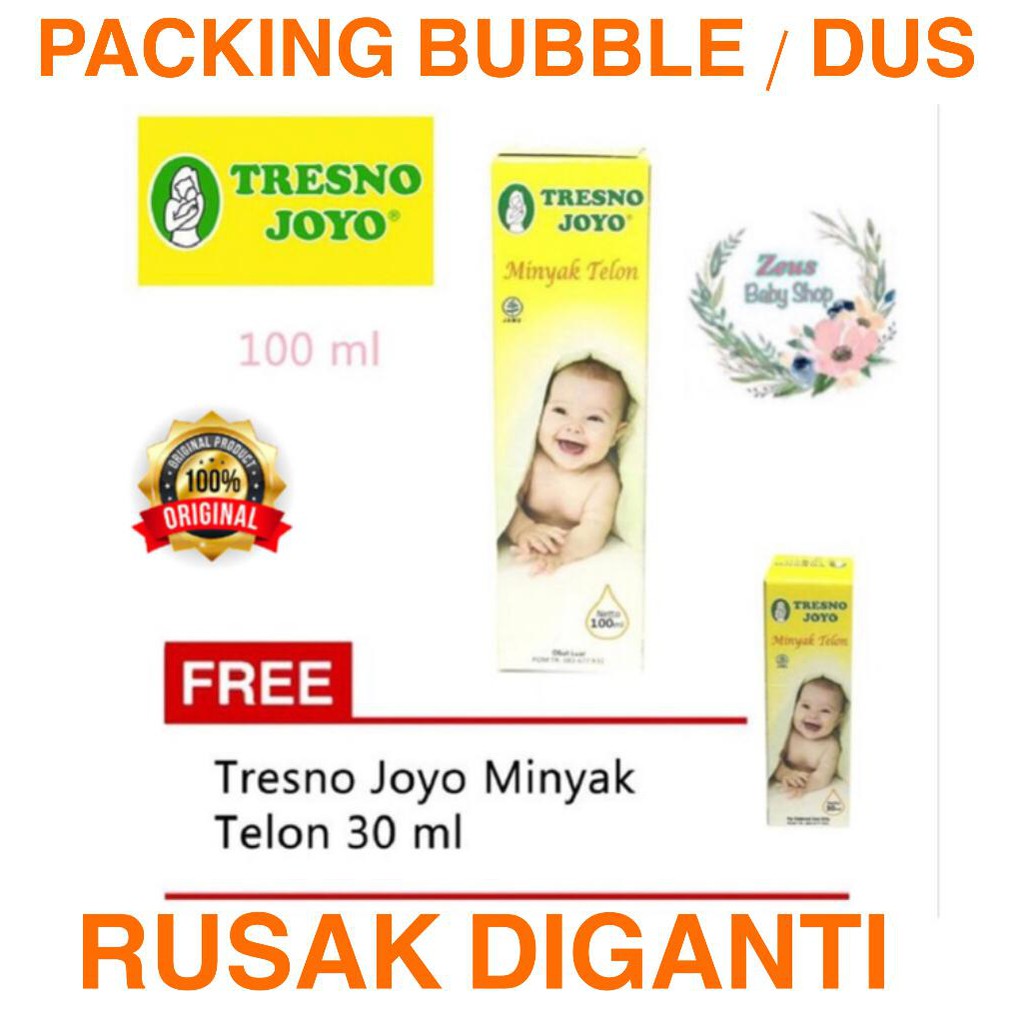 Tresno Joyo Minyak Telon 100ml TJ004 [FREE 30ml] 1pcs Zeus