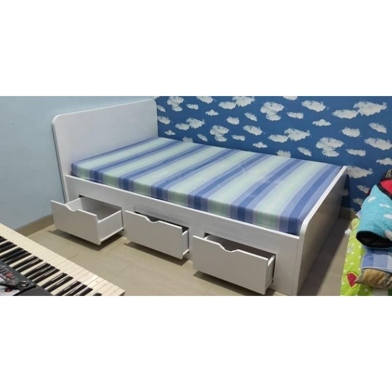 Divan anak single 90 x 200 / dipan bawah laci / divan storage