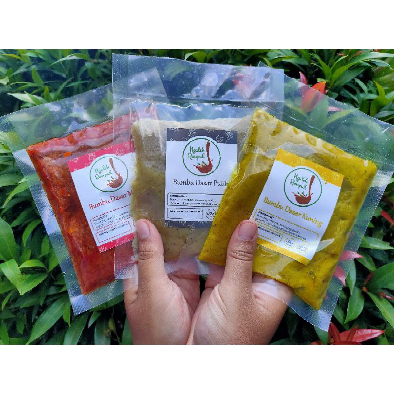 

NGULEK REMPAH Bumbu Dasar Putih, Bumbu Kuning, Bumbu Merah 100 gram Bumbu Masakan Instan Homemade